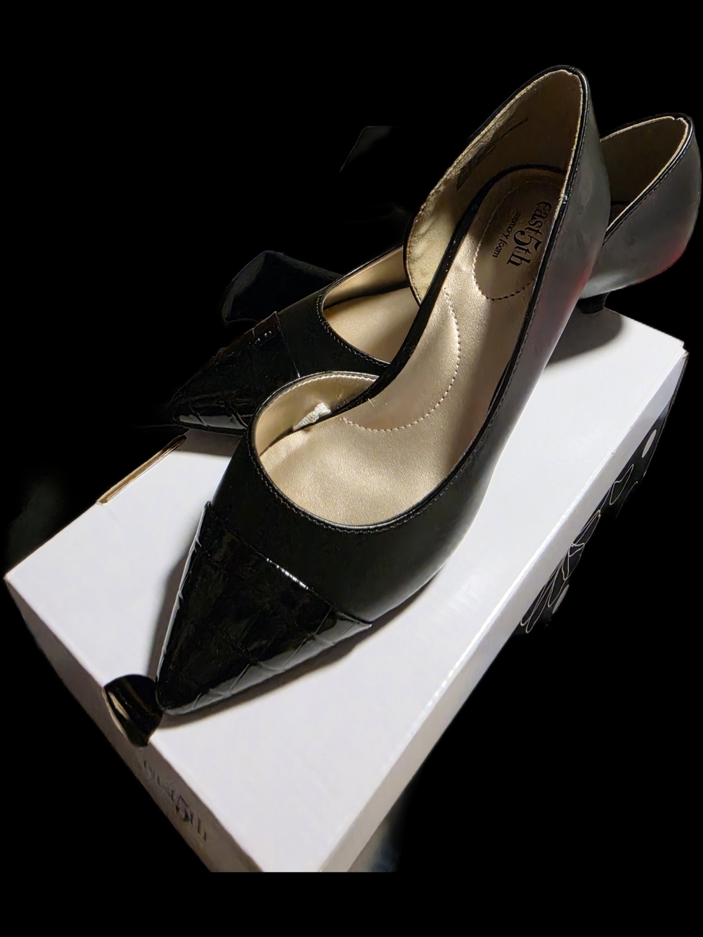 East 5th Black Pointed-Toe Women's Heels